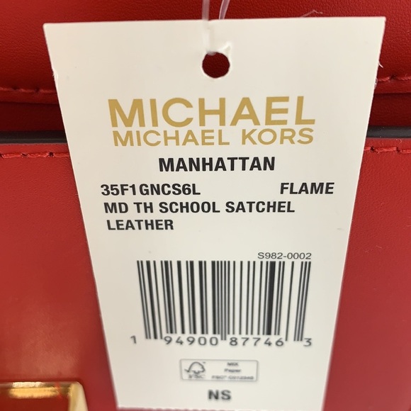 MICHAEL KORS MANHATTAN MEDIUM TOP HANDLE SCHOOL SATCHEL CROSSBODY BAG Fl… - Picture 16 of 16